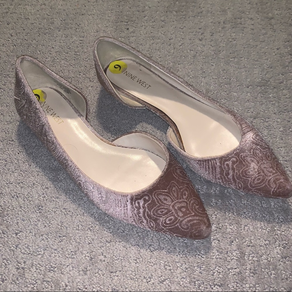 Nine West Velvet Pink Pointed Flats